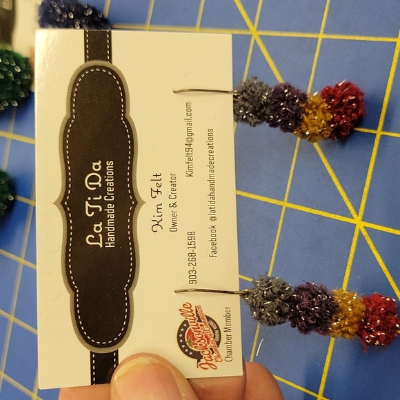 Fuzz Ball Earrings 4 Colors - Picture 1 of 1